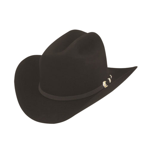 LARRY MAHAN 6X REAL BLACK FUR FELT COWBOY HAT